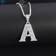 Dây chuyền bạc nam mặt chữ cái to theo yêu cầu DCA0206