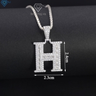 Dây chuyền bạc nam mặt chữ cái to theo yêu cầu DCA0206