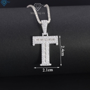 Dây chuyền bạc nam mặt chữ cái to theo yêu cầu DCA0206