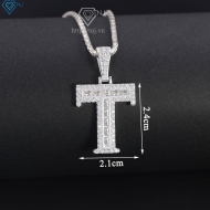 Dây chuyền bạc nam mặt chữ cái to theo yêu cầu DCA0206