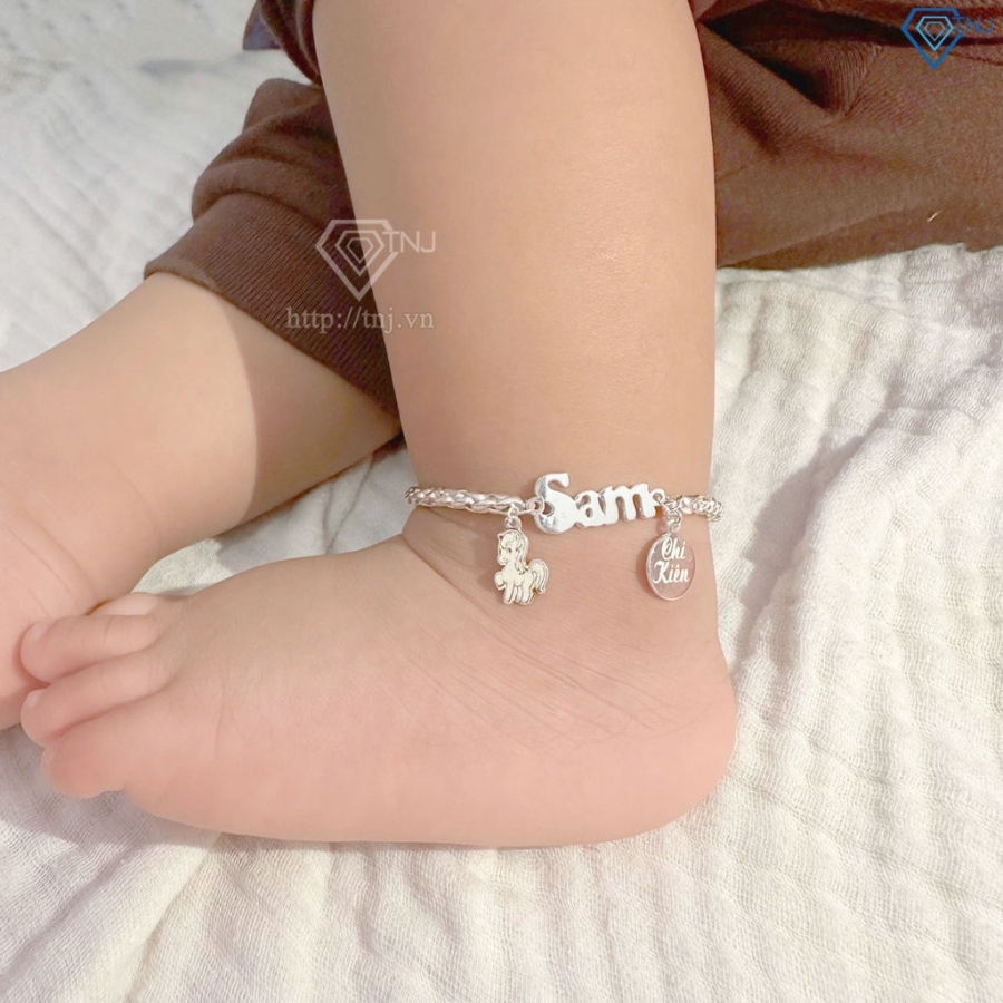 Lắc bạc cho bé khắc tên và con giáp theo yêu cầu LTT0209