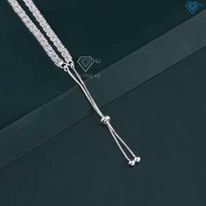 Lắc tay Tennis bạc cho nữ đính đá 3mm dây rút LTN0445 - Trang Sức TNJ