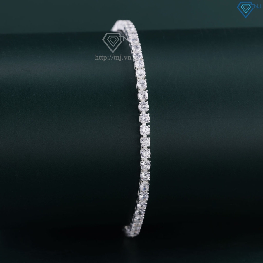 Lắc tay Tennis bạc cho nữ đính đá 3mm dây rút LTN0445 - Trang Sức TNJ