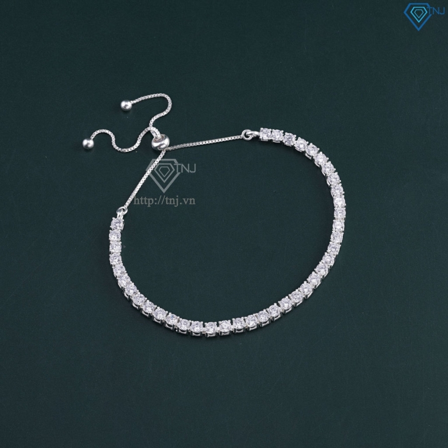 Lắc tay Tennis bạc cho nữ đính đá 3mm dây rút LTN0445 - Trang Sức TNJ