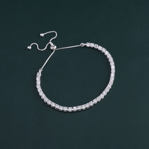 Lắc tay Tennis bạc cho nữ đính đá 3mm dây rút LTN0445