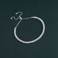 Lắc tay Tennis bạc cho nữ đính đá 3mm dây rút LTN0445