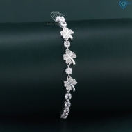 Lắc tay bạc cho nữ cỏ  4 lá may mắn đính đá dây rút LTN0446