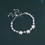 Lắc tay bạc cho nữ cỏ  4 lá may mắn đính đá dây rút LTN0446