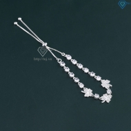 Lắc tay bạc cho nữ cỏ  4 lá may mắn đính đá dây rút LTN0446