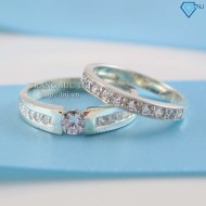 Nhẫn đôi bạc nhẫn cặp bạc đẹp đính đá ND0178 - Trang sức TNJ