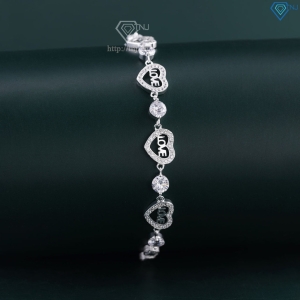 Lắc tay bạc cho nữ hình trái tim chữ Love dây rút LTN0447
