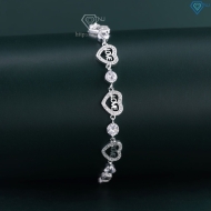 Lắc tay bạc cho nữ hình trái tim chữ Love dây rút LTN0447