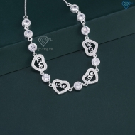 Lắc tay bạc cho nữ hình trái tim chữ Love dây rút LTN0447