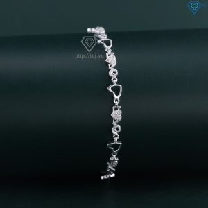 Lắc tay bạc cho nữ hình trái tim chữ Love dây rút LTN0448