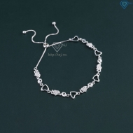 Lắc tay bạc cho nữ hình trái tim chữ Love dây rút LTN0448
