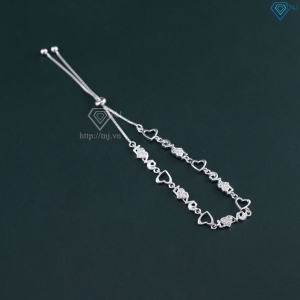 Lắc tay bạc cho nữ hình trái tim chữ Love dây rút LTN0448
