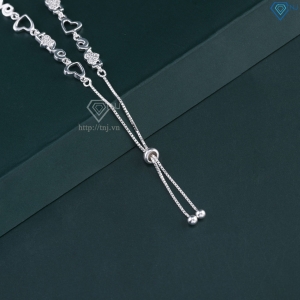 Lắc tay bạc cho nữ hình trái tim chữ Love dây rút LTN0448