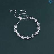 Lắc tay bạc cho nữ hình lập phương dây rút LTN0449 - Trang Sức TNJ