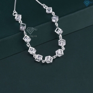 Lắc tay bạc cho nữ hình lập phương dây rút LTN0449 - Trang Sức TNJ