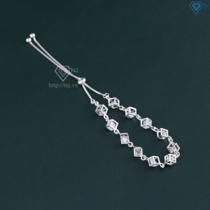 Lắc tay bạc cho nữ hình lập phương dây rút LTN0449 - Trang Sức TNJ