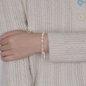 Lắc tay bạc cho nữ hình lập phương dây rút LTN0449 - Trang Sức TNJ