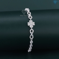 Lắc tay bạc cho nữ cỏ 4 lá vô cực may mắn đính đá dây rút LTN0450