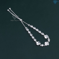 Lắc tay bạc cho nữ cỏ 4 lá may mắn đính đá dây rút LTN0451
