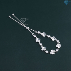 Lắc tay bạc cho nữ cỏ 4 lá may mắn 6 cánh dây rút LTN0452