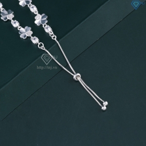 Lắc tay bạc cho nữ cỏ 4 lá may mắn 6 cánh dây rút LTN0452