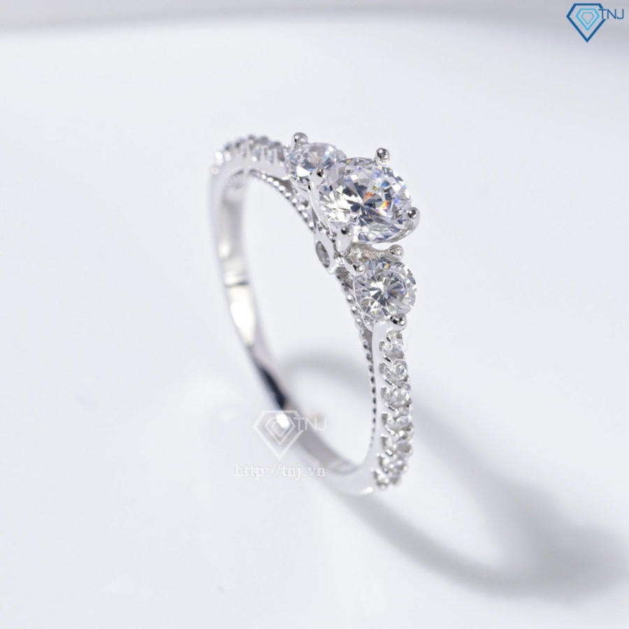 Nhẫn bạc nữ xi kim đính đá NN0533-XK