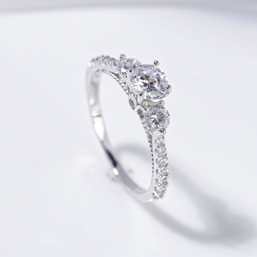 Nhẫn bạc nữ xi kim đính đá NN0533-XK