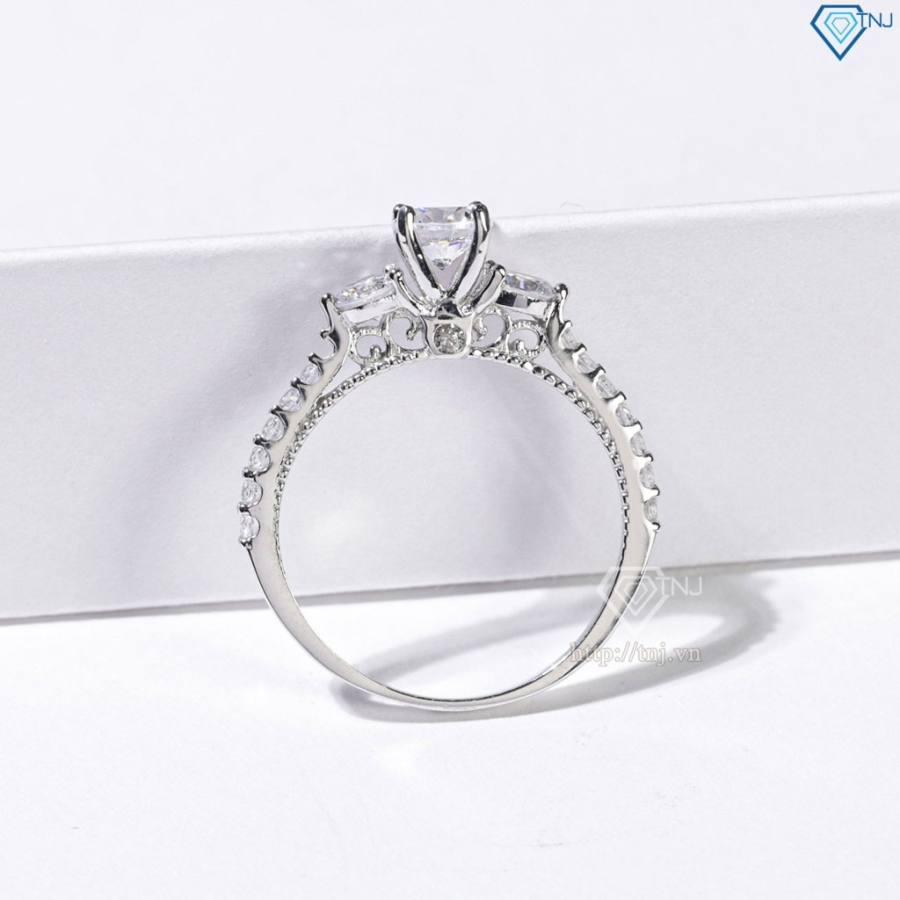 Nhẫn bạc nữ xi kim đính đá NN0533-XK