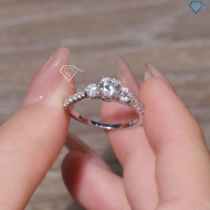 Nhẫn bạc nữ xi kim đính đá NN0533-XK