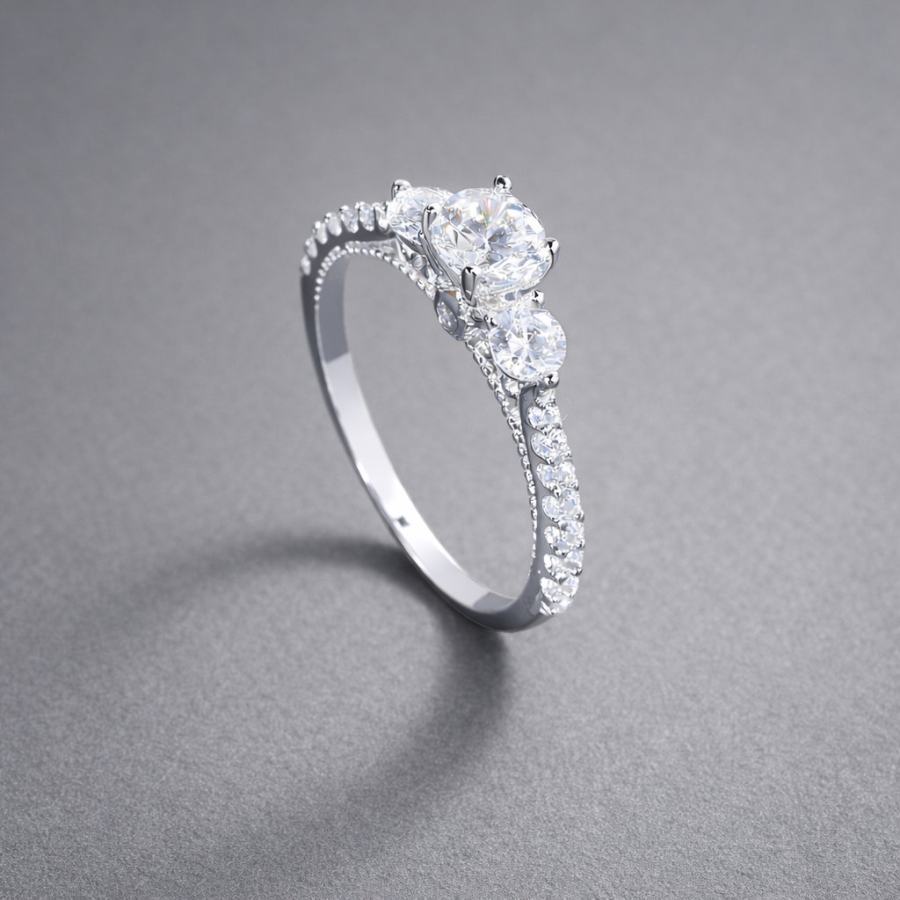 Nhẫn bạc nữ xi kim đính đá NN0533