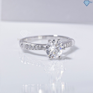 Nhẫn bạc nữ đơn giản xi kim đính đá NN0534-XK