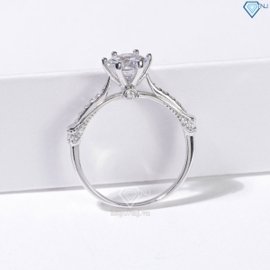 Nhẫn bạc nữ đơn giản xi kim đính đá NN0534-XK