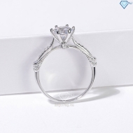 Nhẫn bạc nữ đơn giản xi kim đính đá NN0534-XK