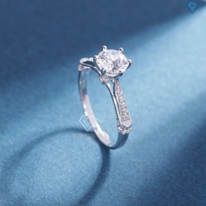 Nhẫn bạc nữ đơn giản xi kim đính đá NN0534-XK