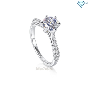 Nhẫn bạc nữ đơn giản xi kim đính đá NN0534-XK