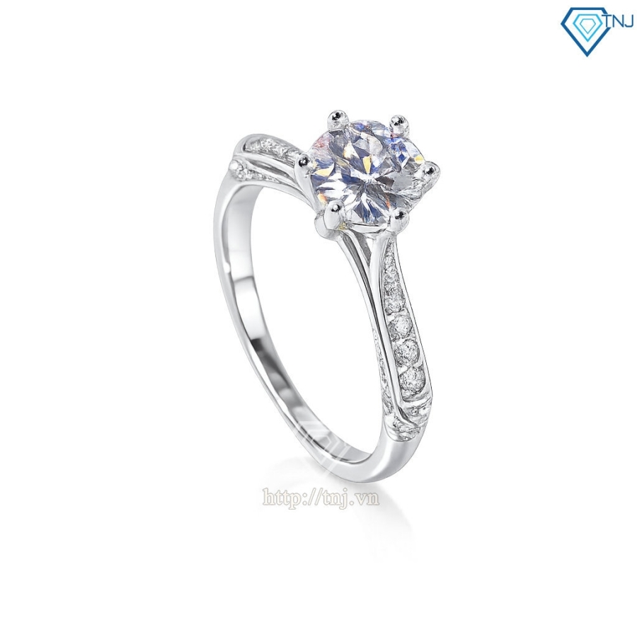 Nhẫn bạc nữ đơn giản xi kim đính đá NN0534-XK