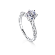 Nhẫn bạc nữ đơn giản xi kim đính đá NN0534