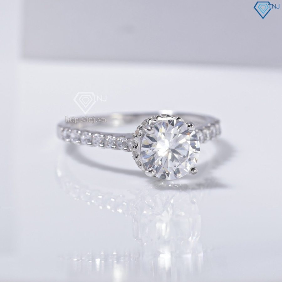 Nhẫn bạc nữ xi kim đính đá trắng sang trọng NN0535-XK