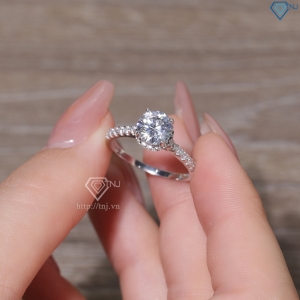 Nhẫn bạc nữ xi kim đính đá trắng sang trọng NN0535-XK