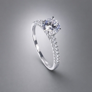 Nhẫn bạc nữ Hà Nội xi kim đính đá trắng sang trọng NN0536