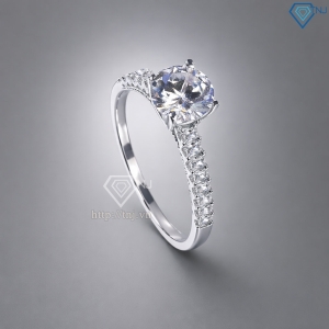 Nhẫn bạc nữ Hà Nội xi kim đính đá trắng sang trọng NN0536-XK