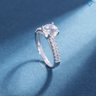 Nhẫn bạc nữ Hà Nội xi kim đính đá trắng sang trọng NN0536-XK