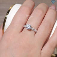 Nhẫn bạc nữ Hà Nội xi kim đính đá trắng sang trọng NN0536-XK