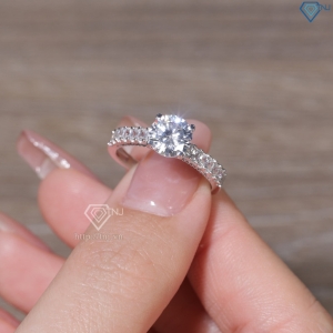 Nhẫn bạc nữ Hà Nội xi kim đính đá trắng sang trọng NN0536-XK