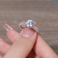 Nhẫn bạc nữ Hà Nội xi kim đính đá trắng sang trọng NN0536-XK