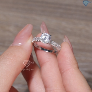 Nhẫn bạc nữ Hà Nội xi kim đính đá trắng sang trọng NN0536-XK